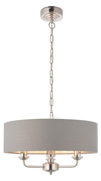 Endon 94377 - Luster na reťazi HIGHCLERE 3xE14/40W/230V šedá/lesklý chróm