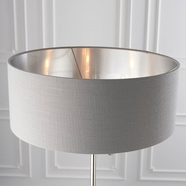 Endon 94378 - Stojacia lampa HIGHCLERE 1xE14/40W/230V šedá/lesklý chróm