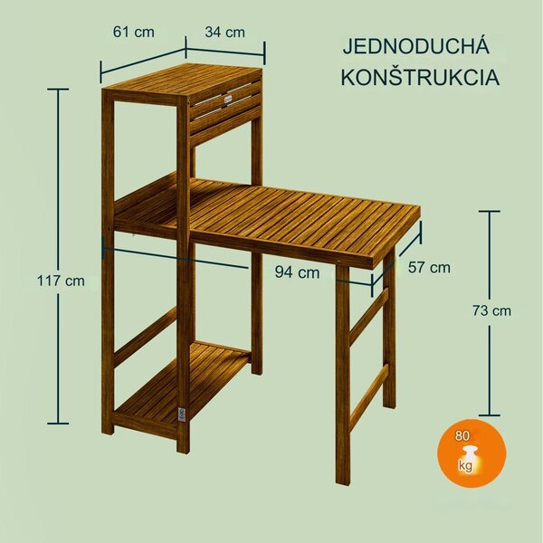 Drevená skladacia súprava - agát