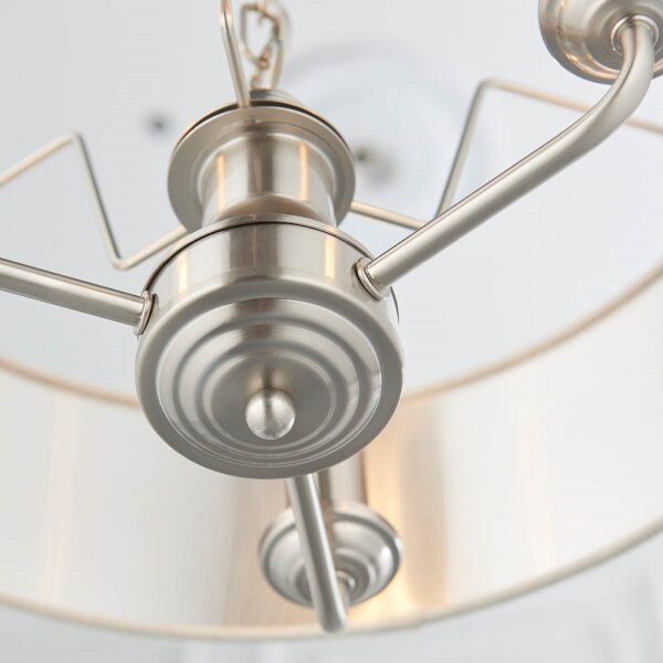 Endon 94361 - Luster na reťazi HIGHCLERE 3xE14/40W/230V béžová/matný chróm