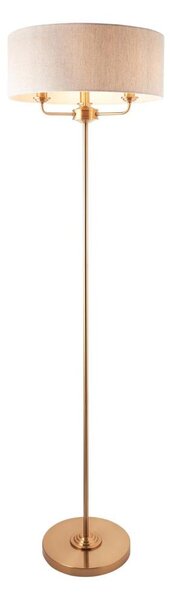 Endon 110724 - Stojacia lampa HIGHCLERE 1xE14/40W/230V béžová/mosadz