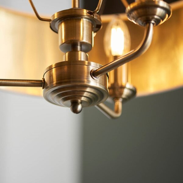 Endon 98934 - Luster na reťazi HIGHCLERE 3xE14/40W/230V biela/mosadz