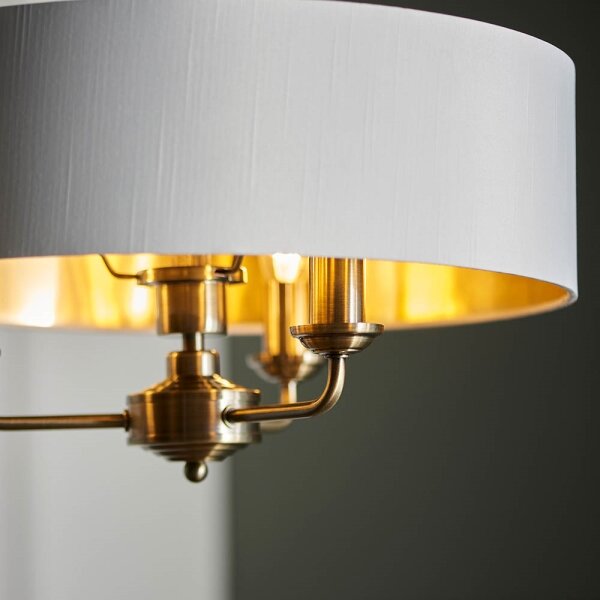 Endon 98934 - Luster na reťazi HIGHCLERE 3xE14/40W/230V biela/mosadz