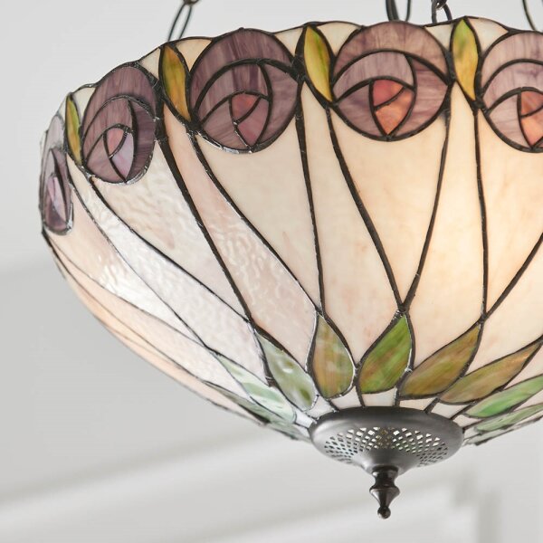 Endon 64175 - Luster na reťazi Tiffany HUTCHINSON 3xE27/60W/230V priemer 40 cm