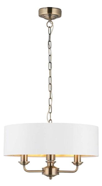 Endon 98934 - Luster na reťazi HIGHCLERE 3xE14/40W/230V biela/mosadz