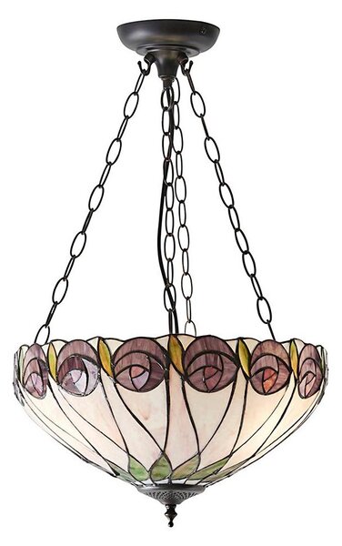 Endon 64175 - Luster na reťazi Tiffany HUTCHINSON 3xE27/60W/230V priemer 40 cm