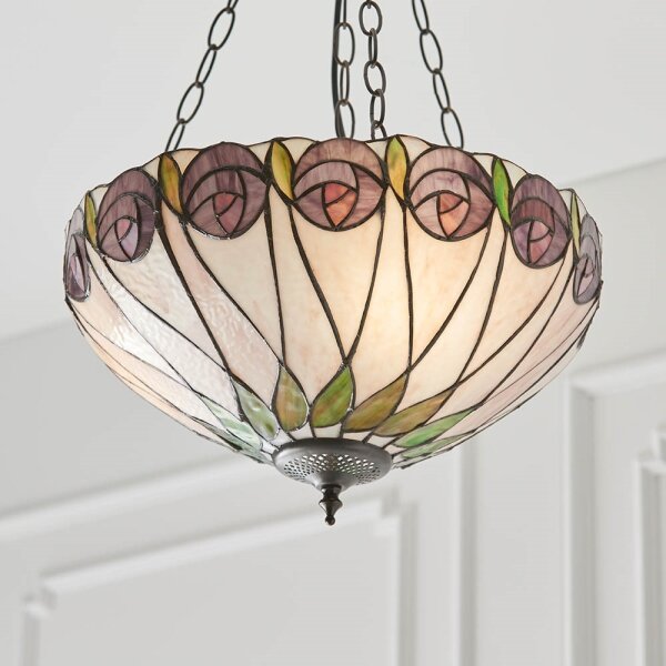 Endon 64175 - Luster na reťazi Tiffany HUTCHINSON 3xE27/60W/230V priemer 40 cm