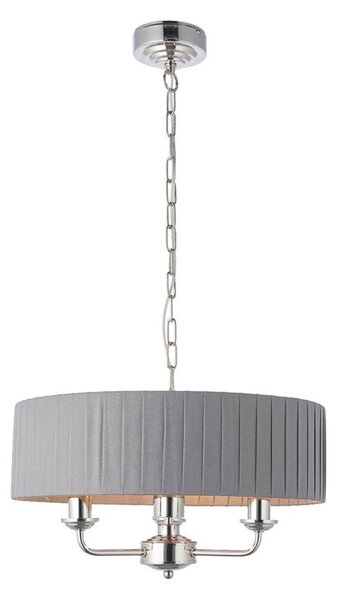 Endon 94394 - Luster na reťazi HIGHCLERE 3xE14/40W/230V tmavošedá/lesklý chróm