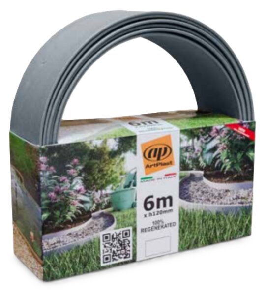 ARTPLAST Trávnikový obrubník BORDURE, 6m - svetlo šedá