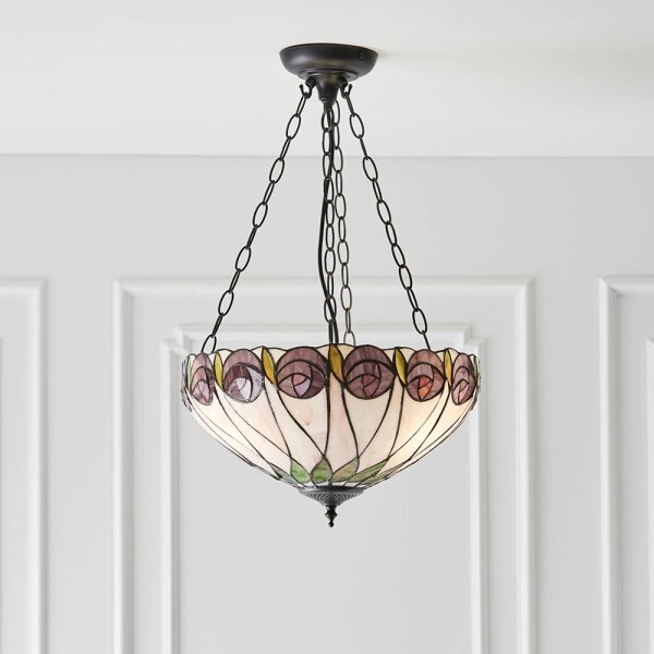 Endon 64175 - Luster na reťazi Tiffany HUTCHINSON 3xE27/60W/230V priemer 40 cm