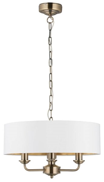 Endon 98934 - Luster na reťazi HIGHCLERE 3xE14/40W/230V biela/mosadz