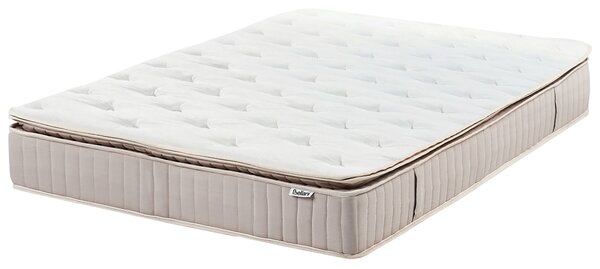 Latexový matrac s taštičkovými pružinami biela béžová 120 x 200 cm tvrdý snímateľný poťah polyester spálňa doplnky