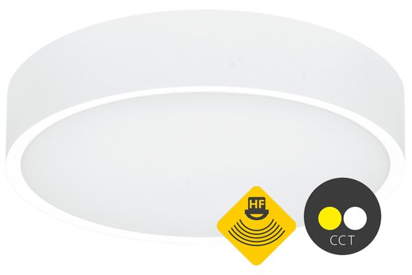 CCT Biele LED stropné svietidlo guľaté 25W s pohybovým čidlom