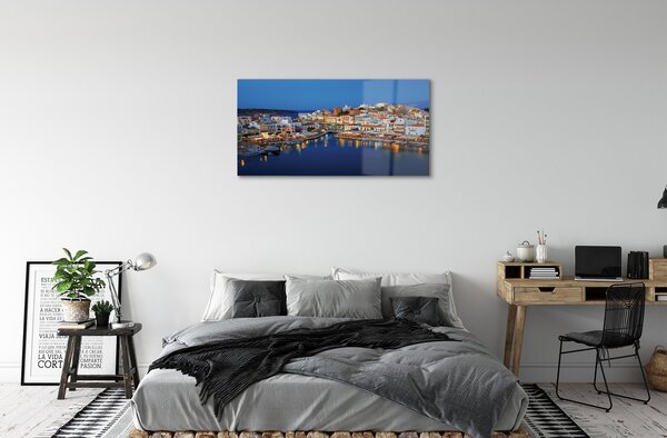Obraz na akrylátovom skle Mesto v noci grécko coast 100x50 cm 2 Prívesky