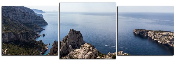 Obraz na plátne - Majestátna krajina s pokojným morom - panoráma 5233D (90x30 cm)