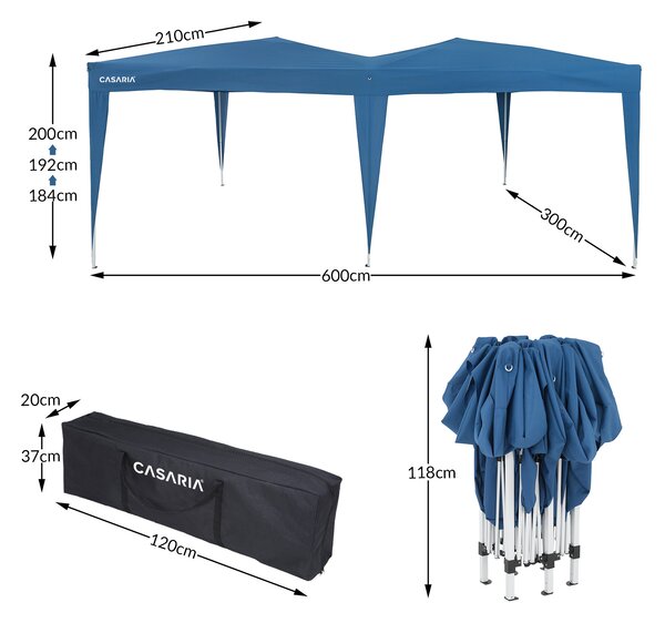 Záhradný altánok 3x6 m - modrý