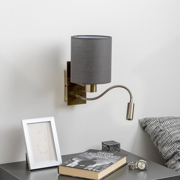 Brilagi - LED Nástenná lampa NUBILA 1xE27/25W/230V + LED/3W mosadz/antracit