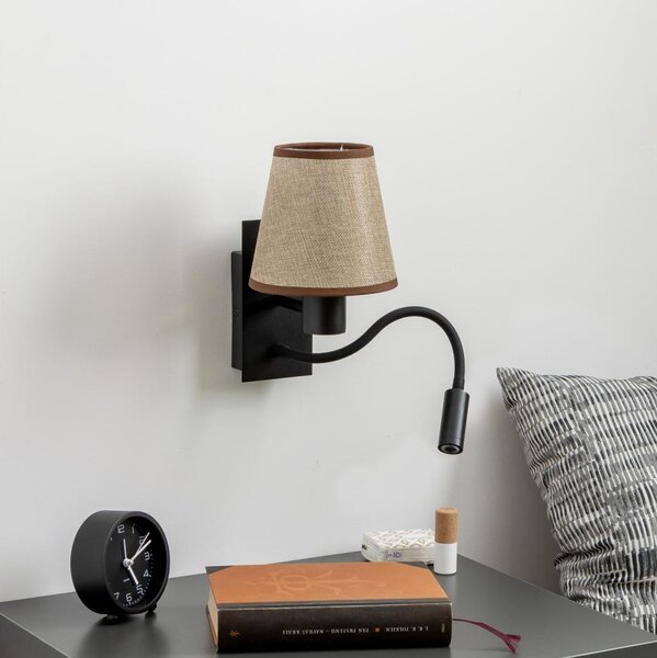 Brilagi - LED Nástenná lampa NUBILA 1xE27/25W/230V + LED/3W čierna/hnedá