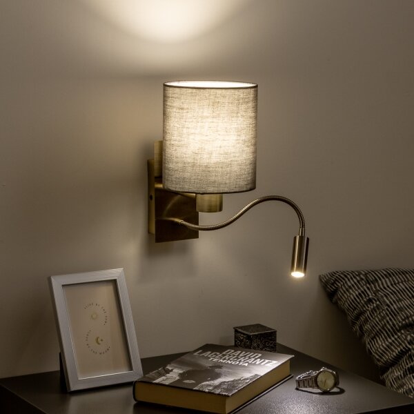 Brilagi - LED Nástenná lampa NUBILA 1xE27/25W/230V + LED/3W mosadz/antracit