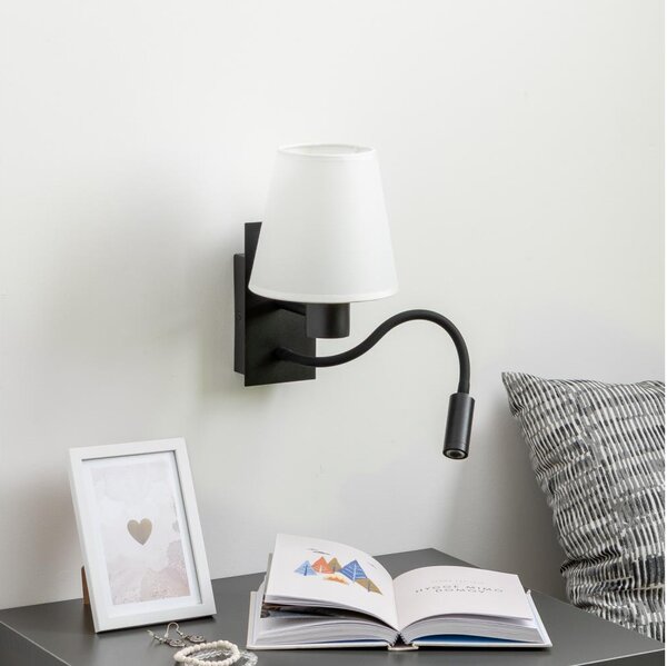 Brilagi - LED Nástenná lampa NUBILA 1xE27/25W/230V + LED/3W čierna/biela