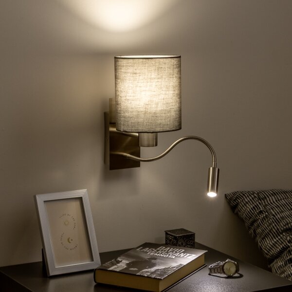 Brilagi - LED Nástenná lampa NUBILA 1xE27/25W/230V + LED/3W chróm/antracit