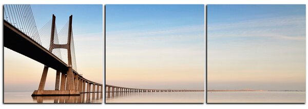 Obraz na plátne - Most Vasco da Gama - panoráma 5245B (90x30 cm)