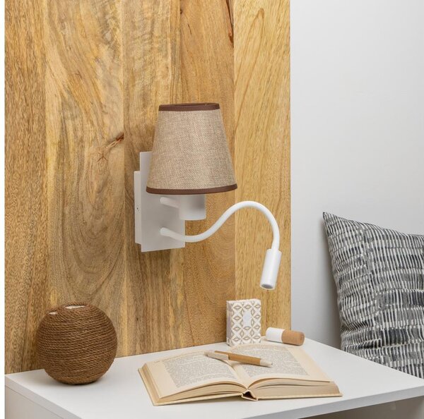 Brilagi - LED Nástenná lampa NUBILA 1xE27/25W/230V + LED/3W biela/hnedá