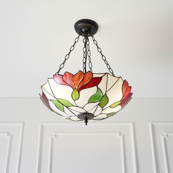 Endon 70946 - Luster na retiazke Tiffany BOTANICA 3xE27/60W/230V priemer 45 cm
