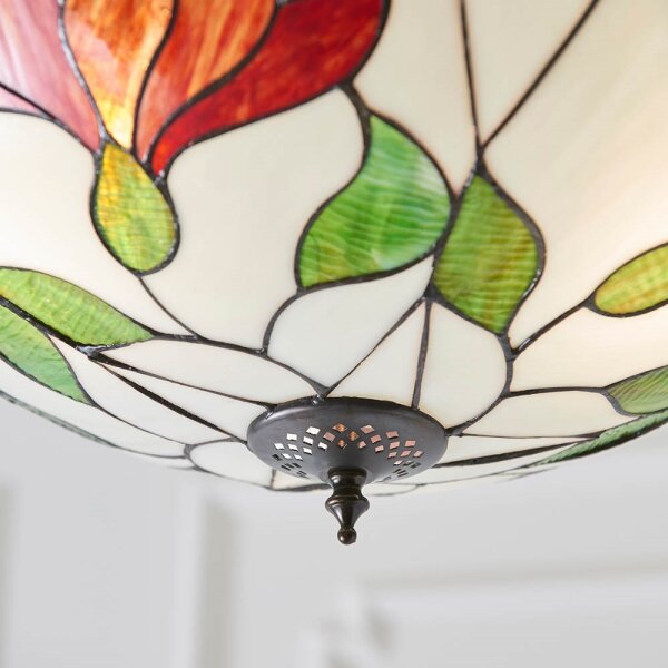 Endon 70946 - Luster na retiazke Tiffany BOTANICA 3xE27/60W/230V priemer 45 cm