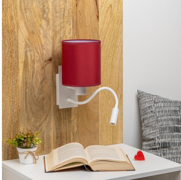 Brilagi-LED Nástenná lampa NUBILA 1xE27/25W/230V+LED/3W biela/pompej. červená
