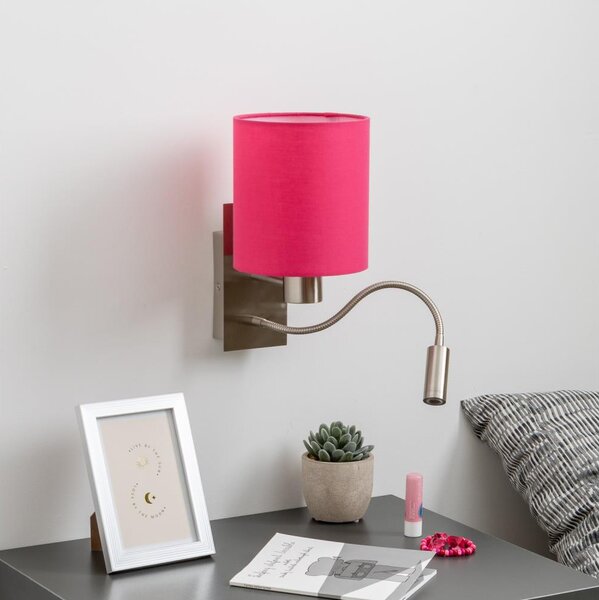 Brilagi - LED Nástenná lampa NUBILA 1xE27/25W/230V + LED/3W chróm/ružová