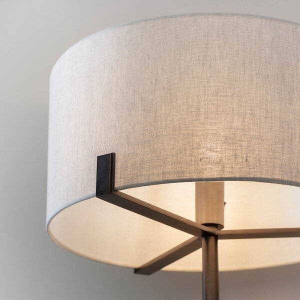 Endon 72634 - Stojacia lampa HAYFIELD 1xE27/40W/230V hnedá/šedá