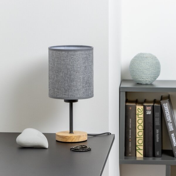 Brilagi - Stolná lampa NUBILA WOOD 1xE27/25W/230V dub/šedá