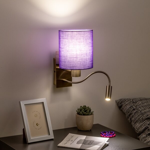Brilagi - LED Nástenná lampa NUBILA 1xE27/25W/230V + LED/3W mosadz/fialová