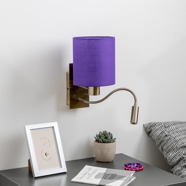Brilagi - LED Nástenná lampa NUBILA 1xE27/25W/230V + LED/3W mosadz/fialová