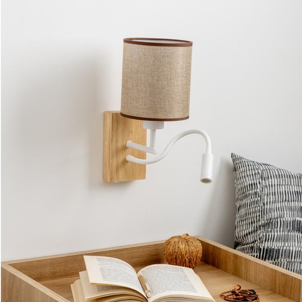 Brilagi - LED Nástenná lampa NUBILA WOOD 1xE27/25W/230V + LED/3W dub/hnedá