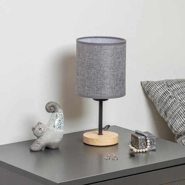 Brilagi - Stolná lampa NUBILA WOOD 1xE27/25W/230V dub/šedá