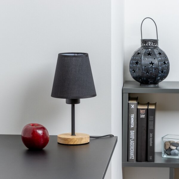 Brilagi - Stolná lampa NUBILA WOOD 1xE27/25W/230V dub/čierna