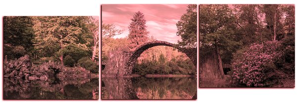 Obraz na plátne - Most v parku v Kromlau - panoráma 5246VE (90x30 cm)