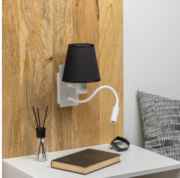 Brilagi - LED Nástenná lampa NUBILA 1xE27/25W/230V + LED/3W biela/čierna