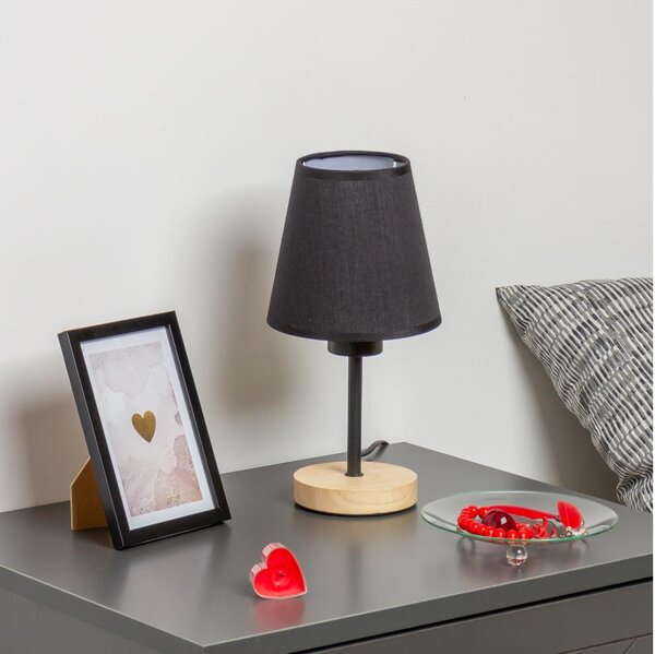 Brilagi - Stolná lampa NUBILA WOOD 1xE27/25W/230V dub/čierna