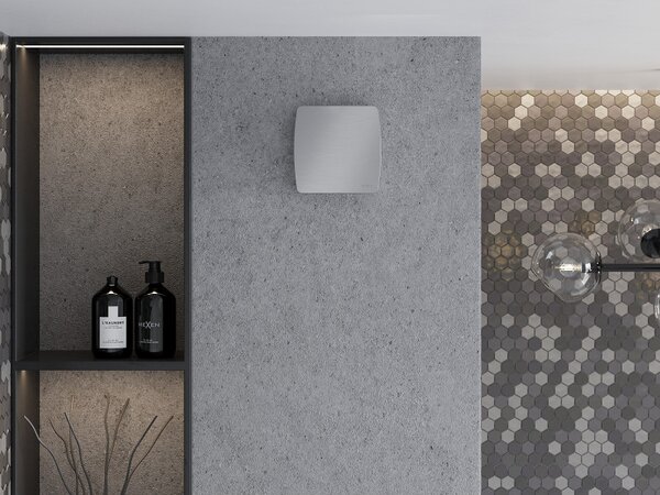 Mexen AXS, kúpeľňový ventilátor so spätnou klapkou, priemer 100 mm, strieborná, W9601-100-11