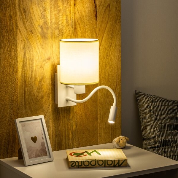 Brilagi - LED Nástenná lampa NUBILA 1xE27/25W/230V + LED/3W biela/krémová