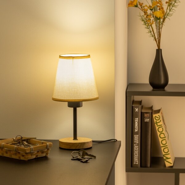 Brilagi - Stolná lampa NUBILA WOOD 1xE27/25W/230V dub/svetlohnedá