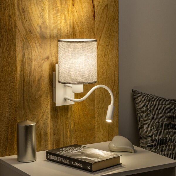 Brilagi - LED Nástenná lampa NUBILA 1xE27/25W/230V + LED/3W biela/šedá