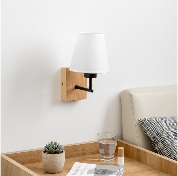 Brilagi - Nástenná lampa NUBILA WOOD 1xE27/25W/230V dub/biela