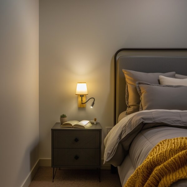 Brilagi - LED Nástenná lampa NUBILA WOOD 1xE27/25W/230V +LED/3W dub/svetlohnedá