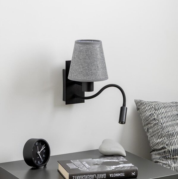 Brilagi - LED Nástenná lampa NUBILA 1xE27/25W/230V + LED/3W čierna/šedá