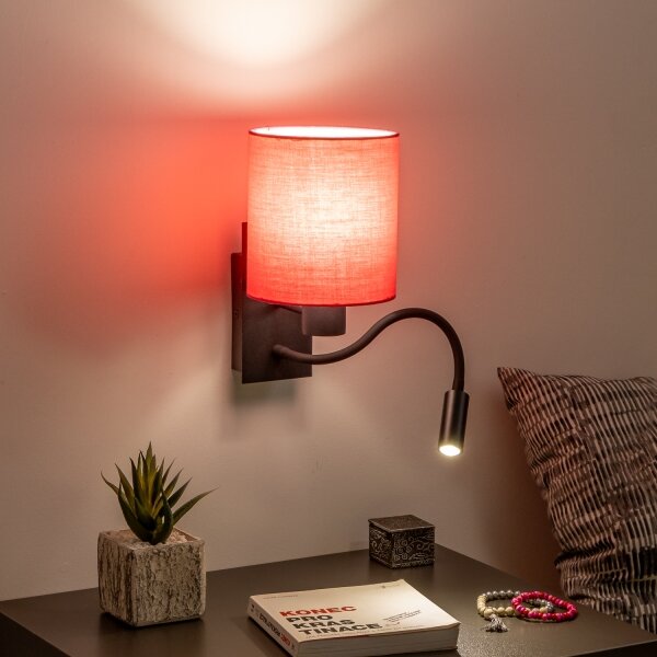 Brilagi - LED Nástenná lampa NUBILA 1xE27/25W/230V + LED/3W čierna/ružová