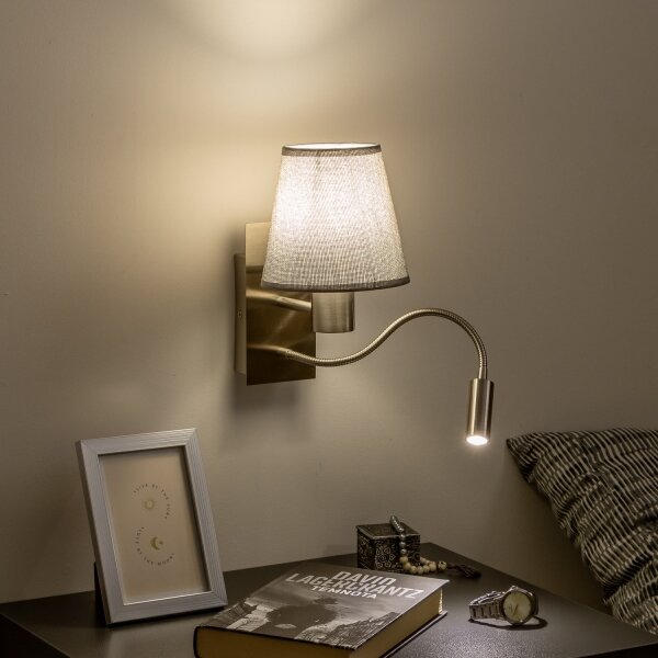 Brilagi - LED Nástenná lampa NUBILA 1xE27/25W/230V + LED/3W chróm/šedá